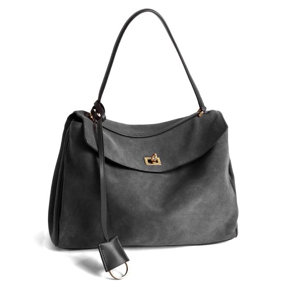 Bоуаtu Handbags - Leather Suede Tote Bag Genuine Leather Shoulder Handbag - Large :')